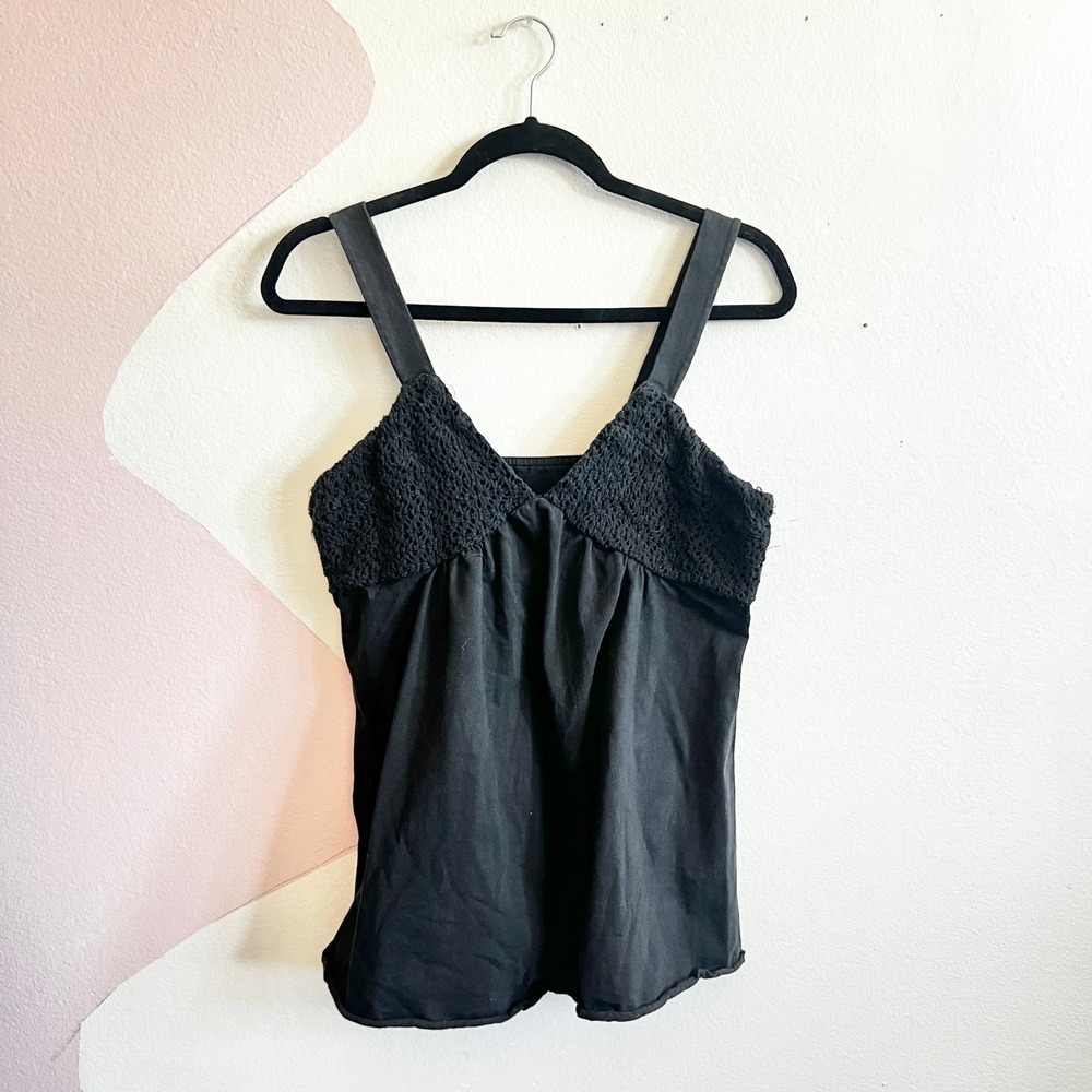 Vintage Black Babydoll‎ Top Fairy Grunge Coquette Y2K 2000s Small